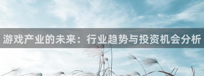 蓝冠娱乐游戏：游戏产业的未来：行业趋势与投资机会分析